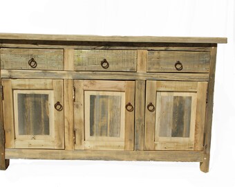 Rustic Turquoise Bathroom Vanity/ Buffet Cabinet