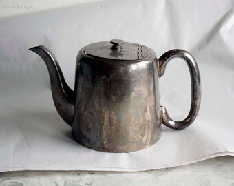 Vintage S.Hart&Co Harcourt Plate EPNS A1 Made in Sheffield England Silverplated Metal Small Kettle Retro Rustic Home Decor Display Ornament