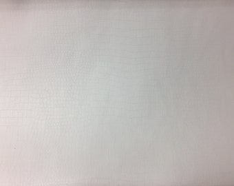 White Soft Skin Crocodile Vinyl Fabric - Sold By The Yard - 54"