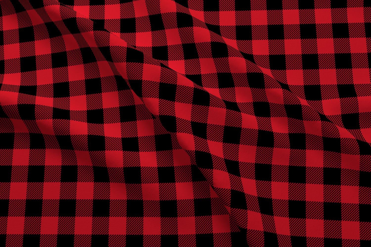 Buffalo Check Plaid Fabric Buffalo Plaid Black & Red