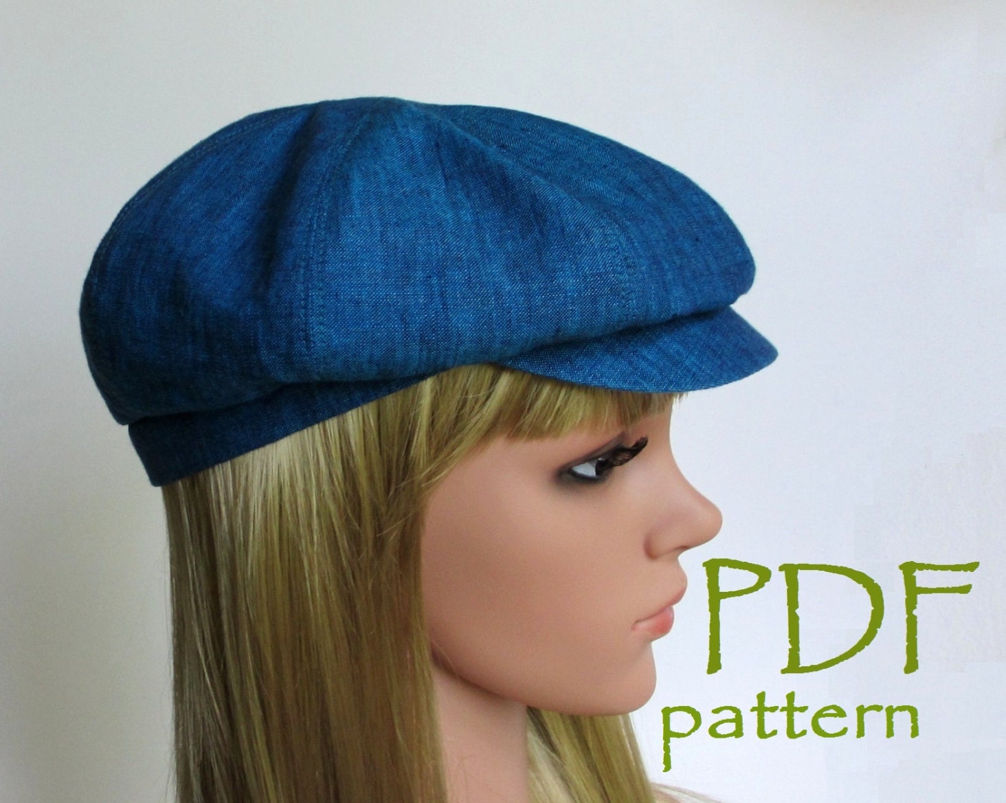 8-Panels Newsboy Hat PDF Sewing Pattern/S M L sizes/ Driving