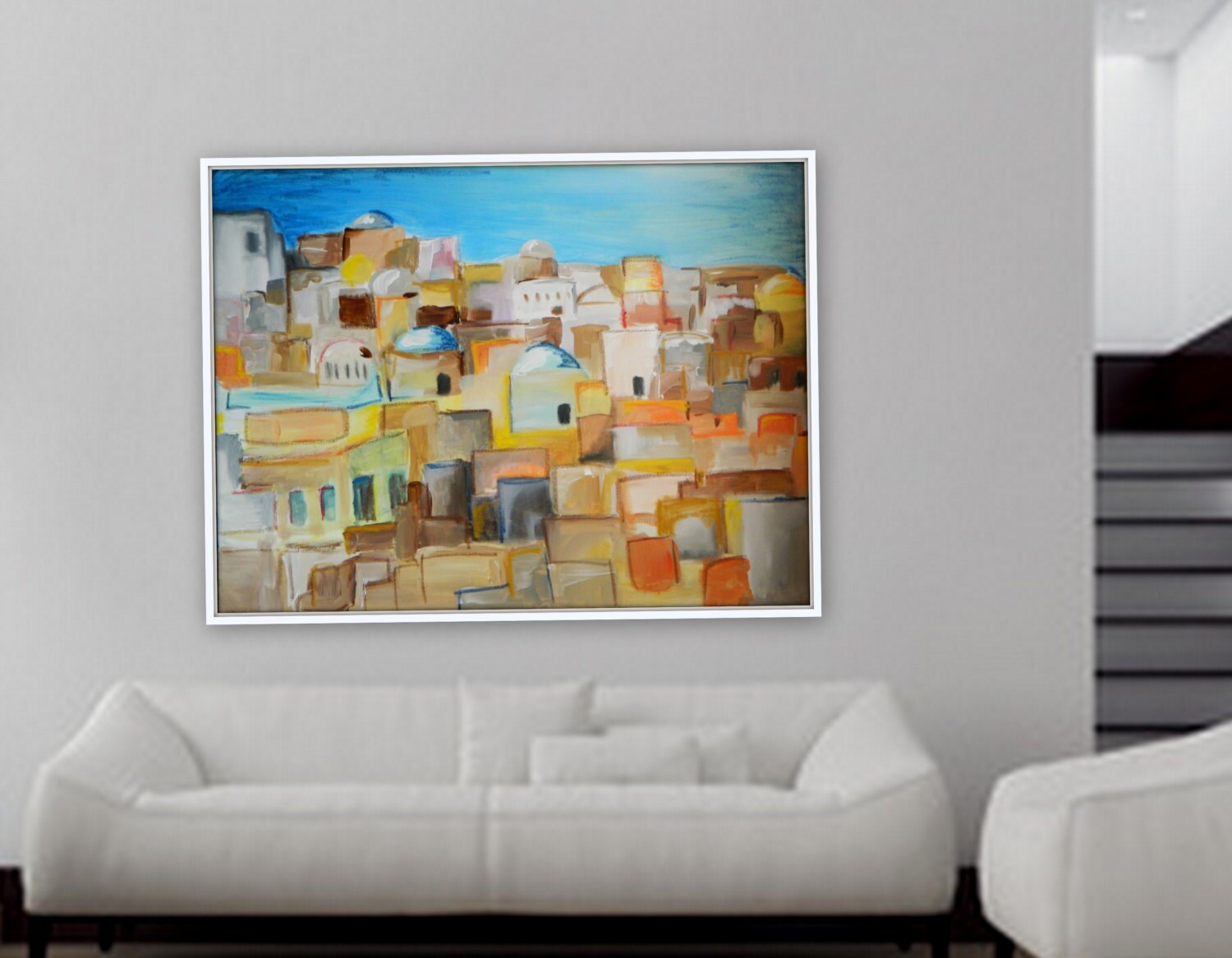 Large abstract modern contemporary greece artwork large