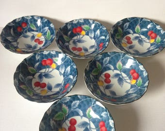 Japanese Bowl Set, Rice Bowls, Japanese Kitchenware, Set of Bowls, Japanese Bowls, Japanese Ceramics, Blue and White China, Made In Japan