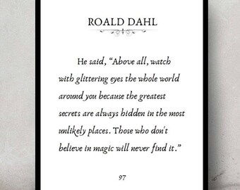 roald dahl quote room decor love inspirational tumblr quote typographic print love room boho tumblr room decor framed quotes teen room decor