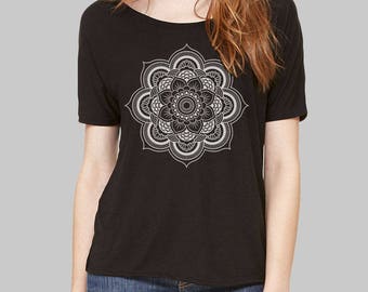Scoop Neck Tee Mandala Mandala Shirt slouchy tee dolman top slouchy shirt dolman sleeve top womens tops tshirt scoop neck