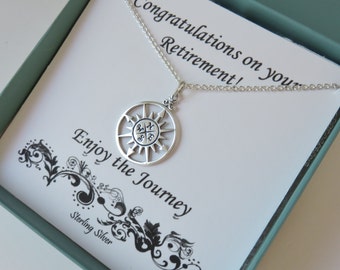 Retirement Gifts for Women, Graduation Gift for Her, Sterling Silver Compass Necklace, Retirement Jewelry, Graduation gift, marciahdesigns