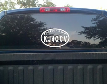 Custom Amateur/HAM Radio Callsign Decal 6x9
