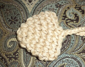 Hand crocheted Taupe Tan cotton NOSE WARMER Mitten Cozy Cold Nose