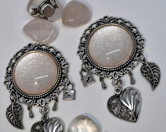 Soft rosé Heart plugs--uniques--