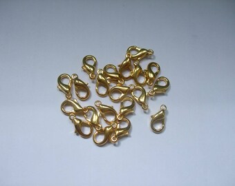 20 crochet-gold metal lobster clasps