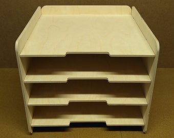 Wooden paper tray - Scrapbooking Paper - Wooden paper holder - Desk organizer - Scrapbooking Paper Rack - File Sorter
