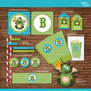 Dragon Birthday Party printables, Party decoration DIY Printables -instant download