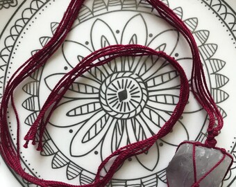 Maroon Amethyst Crystal Necklace