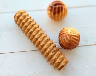 Juniper Wooden Tactile Set Textured Balls and Stick Baby Shower eco organic sensory toys Toys for toddlers Montessori Toy Eco toys