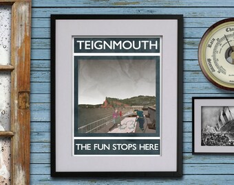 Teignmouth: The Fun Stops Here - A3 Rubbish Seaside print (signed and dated)