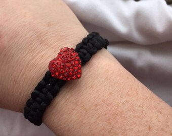 Red Gem Heart Chamballa Bracelet