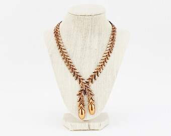 Renoir Modernist Copper Necklace - Vintage 1950s Mid Century Necklace