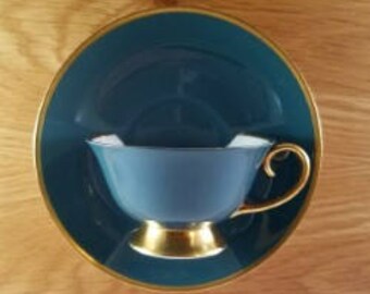 Teacup Wallpocket - Teal & Gold