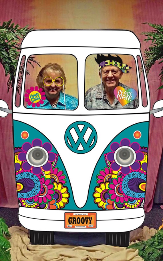 Hippie Car Photo booth Backdrop PRINTABLE 60s 70s party