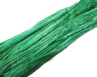 1 oz Mulberry Silk roving, hand dyed , color Meadow