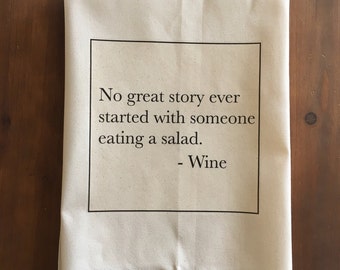 Wine Salad Flour Sack Tea Towel