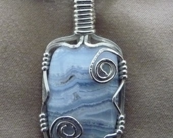 Blue Lace Agate Pendant