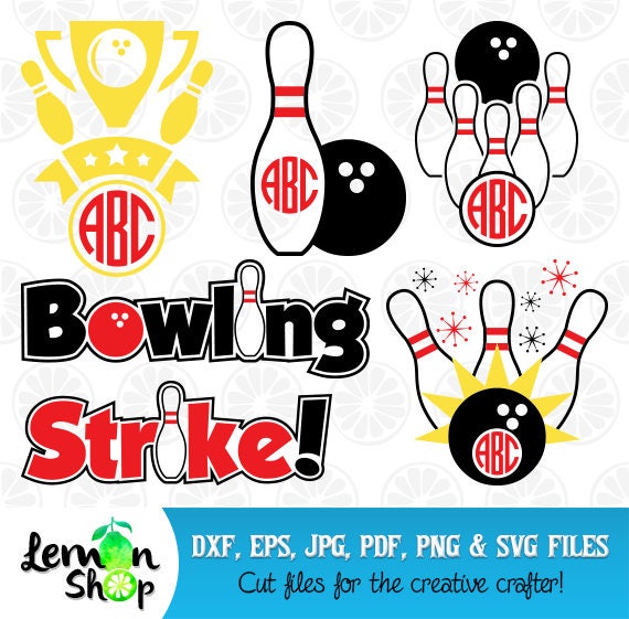 Download Bowling SVG Bowling Monogram Champion Sport Bowling Cricut