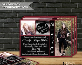 items similar to double sided graduation announcement modern stylish