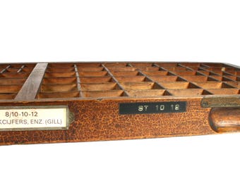 Dutch Printers Drawer Gill Fractions Printers Tray Letterpress Drawer Shadow Box Display Case