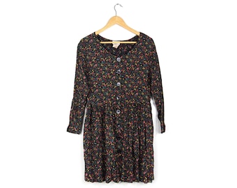 Floral Long Sleeve Grunge Dress