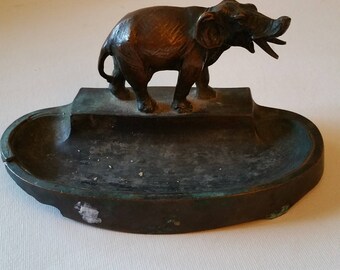 Reduced Bronze elephant tray