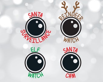 Santa Cam svg, Christmas svg bundle, Elf watch, Reindeer Watch, Ornament design file, Cutting files for silhouette or cricut