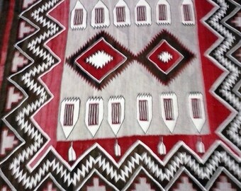 Navajo Weaving 1910 Wool Blanket 51" x 50"