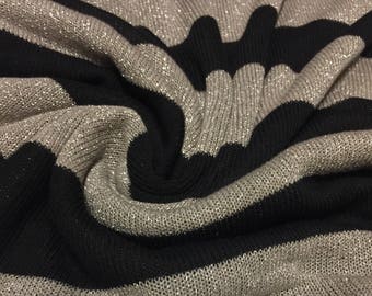 Gold Speckled Stripes Sweater Knit Fabric 3 Yards