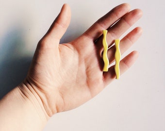 Ceramic "yellow waves" earrings