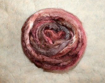 Hand dyed Tussah Silk Rosewood II in nylon SW