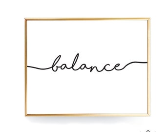 Balance PRINTABLE Wall Art Print Yoga Calligraphy Handwritten Poster Typography Pilates Balance PRINTABLE Wall Art Print Yoga Calligraphy Handwritten Poster Typography Pilates