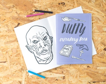 Buffy Colouring Book, adult colouring book, colouring pages, vampire slayer, coloring book, halloween