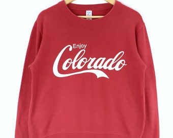 Rare!!!Vintage Colorado Sweatshirt Enjoy Cocacola Pullover Jumper Sweater Skateboarding Hip Hop Swag