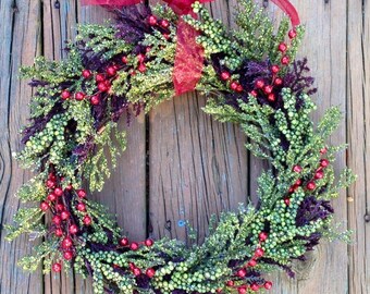 Holiday Wreath, Christmas Wreath, Front Door Wreath, Christmas Door Wreath, Holiday Door Wreath, Door Wreath, Christmas Gift, Home Decor