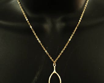 Wishbone necklace- gold