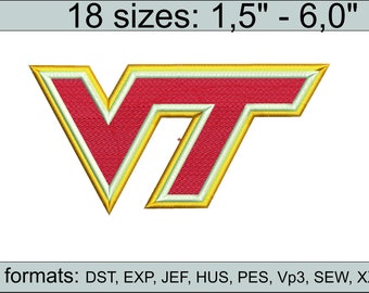 Virginia Tech Hokies Machine embroidery design Virginia Tech Hokies embroidery design logo