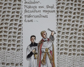 Asperges Me - Original Hand Illustrated Latin Mass Bookmark