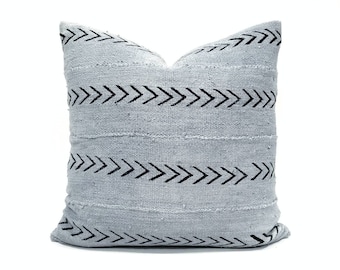 Gray mudcloth pillow cover, various sizes mudcloth pillow, mudcloth pillow cover, african mudcloth pillow