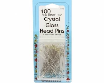 Crystal Glass Head Pins