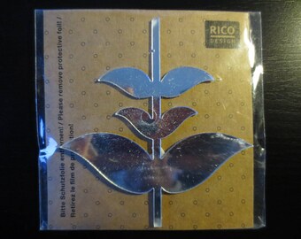 Rico stem with leaves made of self-adhesive mirror reflections
