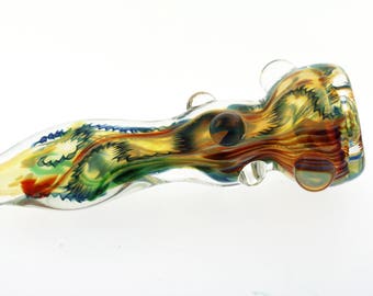 Ashmere Glassworks Hand Blown Glass Smoking Pipe Borosilicate insideout chillum #35