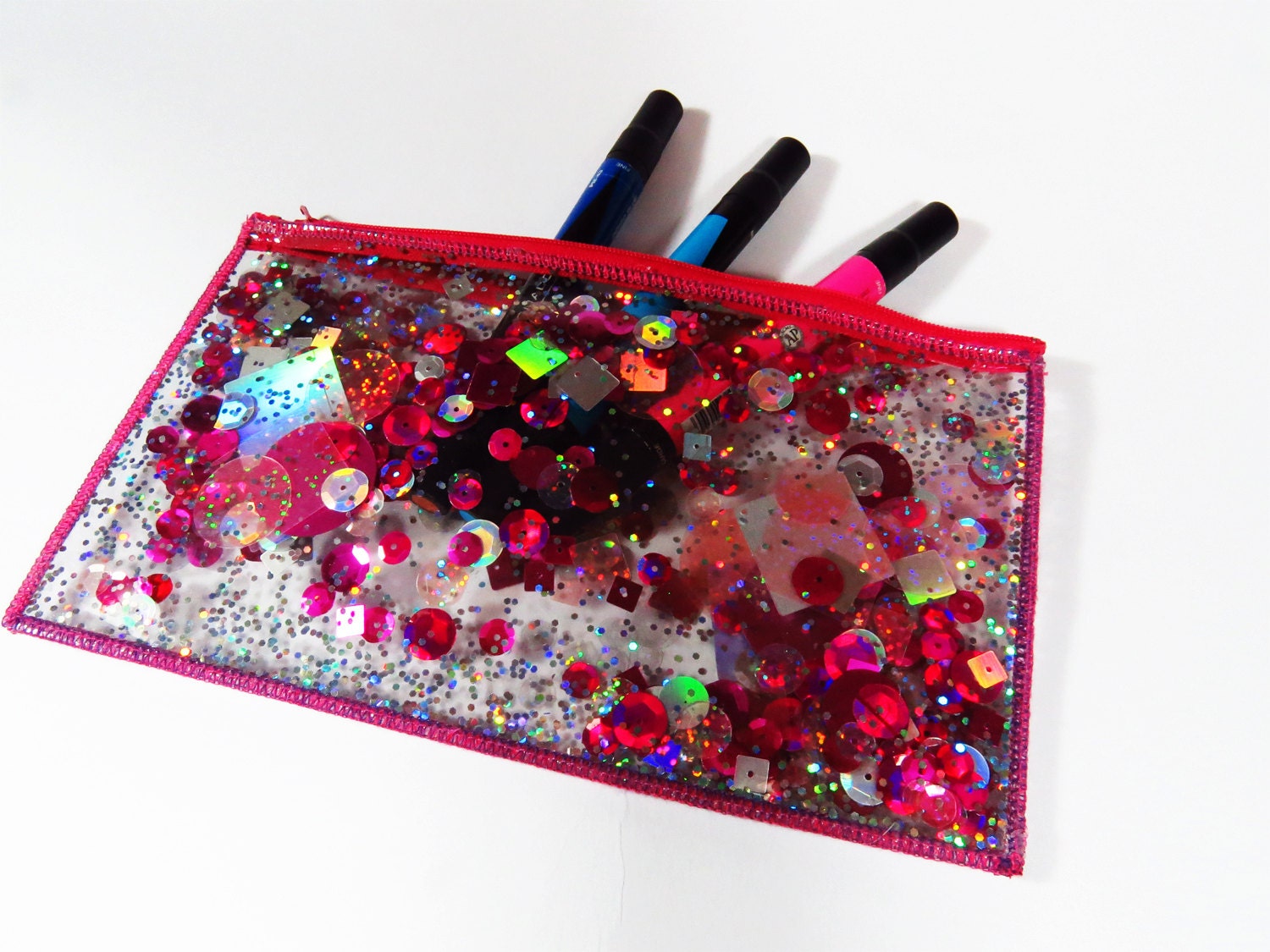 Pencil Case Glitter Pencil Case Cute Vinyl Pouch Useful