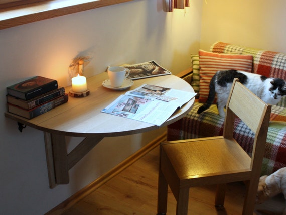Wall mounted drop leaf table Fold down desk Wall mounted