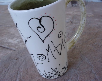 Zombie mug I love zombies personalized or not kiln fired pottery mug
